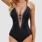Elegant Ruched Tummy Control One-Piece Swimsuit for Women, Adjustable Straps