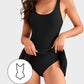 Flattering One Piece Tummy Control Tie Knot Swimsuit with Adjustable Straps