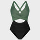 Flattering Tummy Control Push Up One Piece Swimsuit with Adjustable Straps