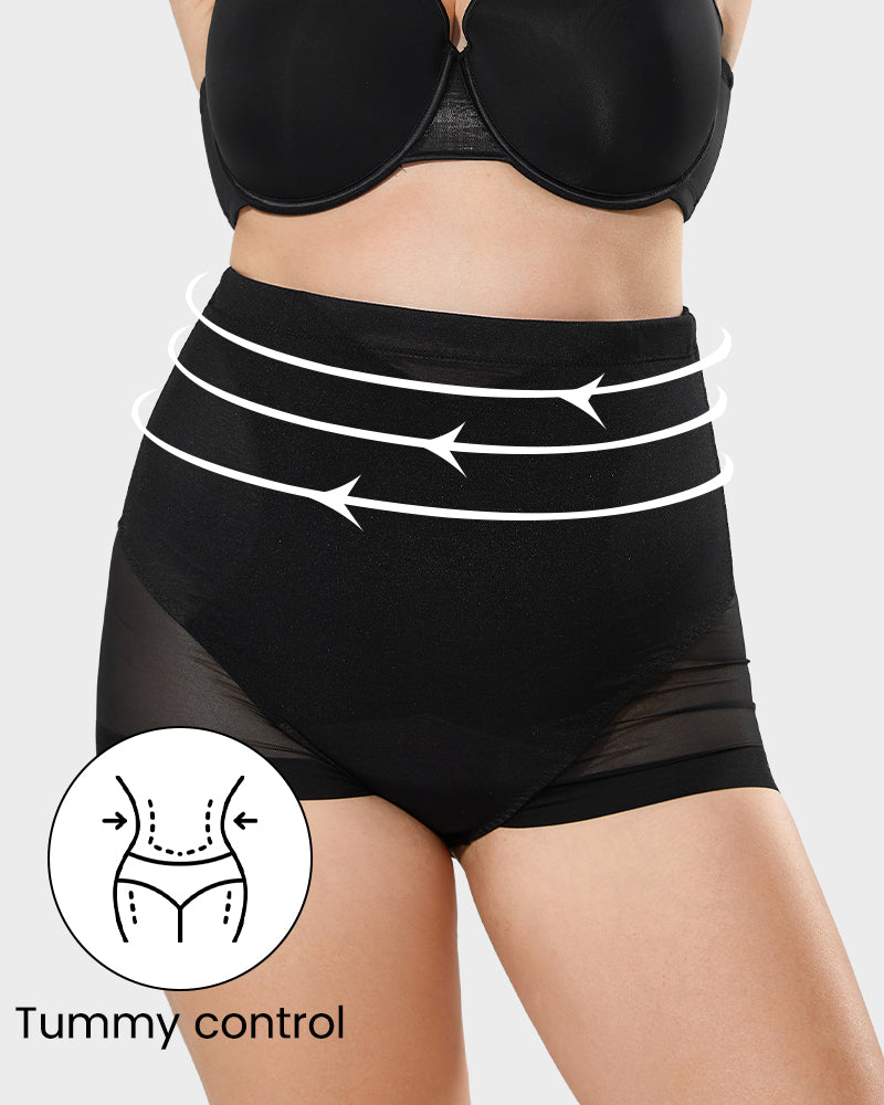 High Waist Mesh Tummy Control Butt Lifting Shaping Panty for Women
