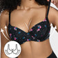 Elegant Deep V Lace Trim Full Coverage Push Up Bra for Ultimate Comfort & Support