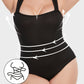 Chic Ribbed Square Neck Sleeveless Tummy Control Tank Bodysuit for Women
