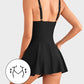 Flattering One Piece Tummy Control Tie Knot Swimsuit with Adjustable Straps