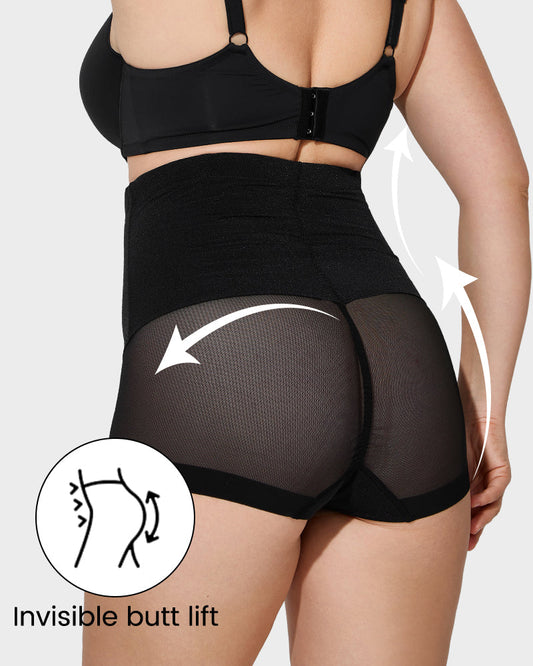 High Waist Mesh Tummy Control Butt Lifting Shaping Panty for Women
