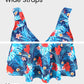 Flattering Floral Print One-Piece Swim Dress, Tummy Control, Skirted Design