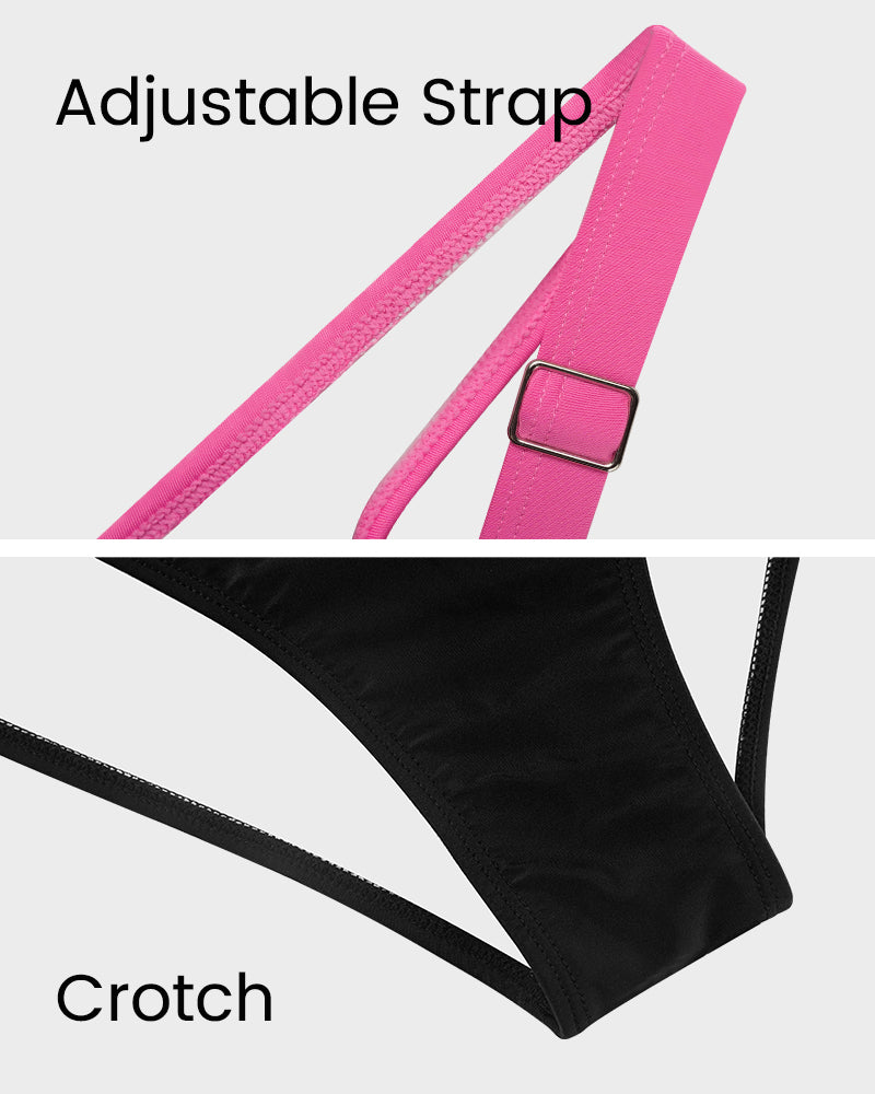 Stylish Color-Blocked Front Zip Tank Swimsuit for Active Women