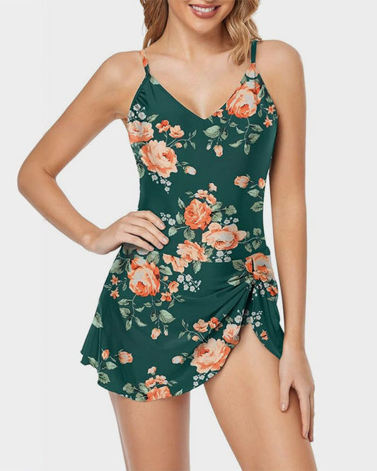 Stylish Plus Size Tummy Control One-Piece Swimsuit for Women, Slimming Fit