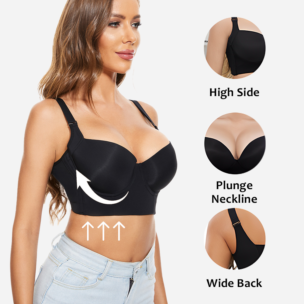 SheCurve® Seamless Push-Up Back Smoothing Bra: Ultimate Comfort & Full Coverage Support