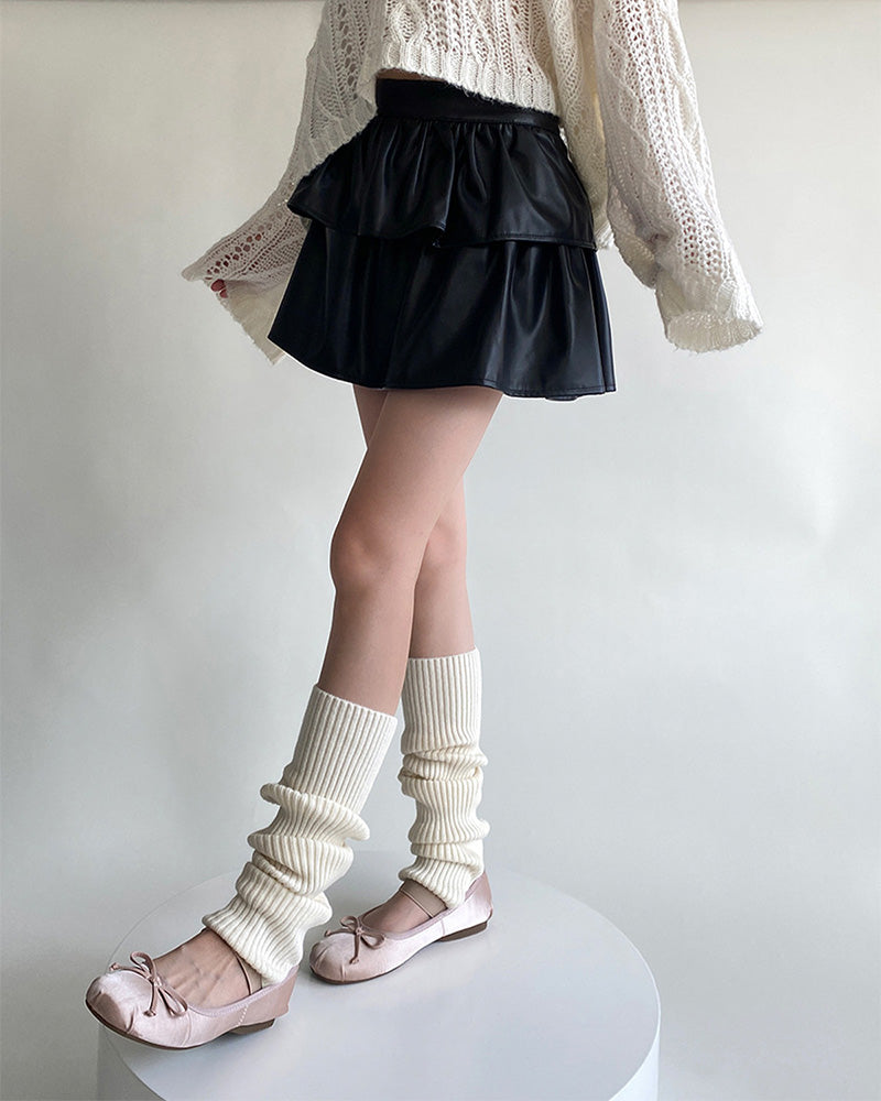 Cozy Ribbed Knit Leg Warmers for Women, Stylish Winter Warmth Accessory