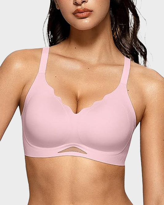 Shecurve Seamless Soft Comfort Wireless Mesh Bra for Everyday Smooth Support