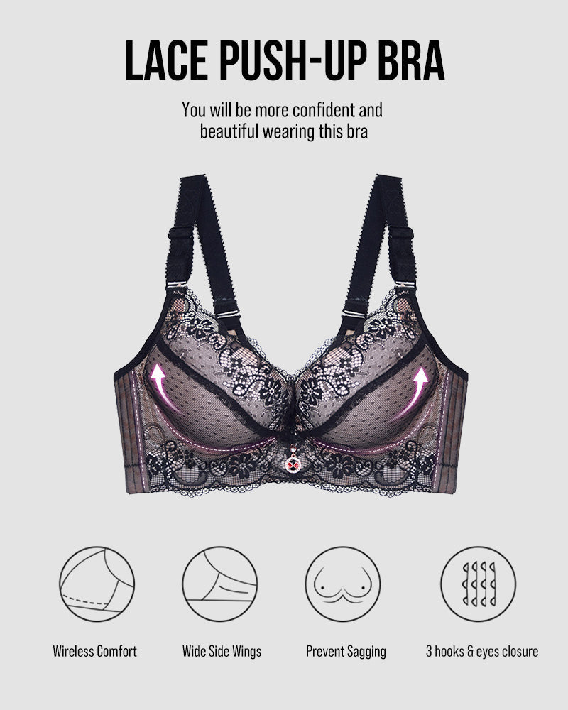 SheCurve Sexy Lace Underwire Padded Push-Up Bra for Enhanced Lift & Comfort