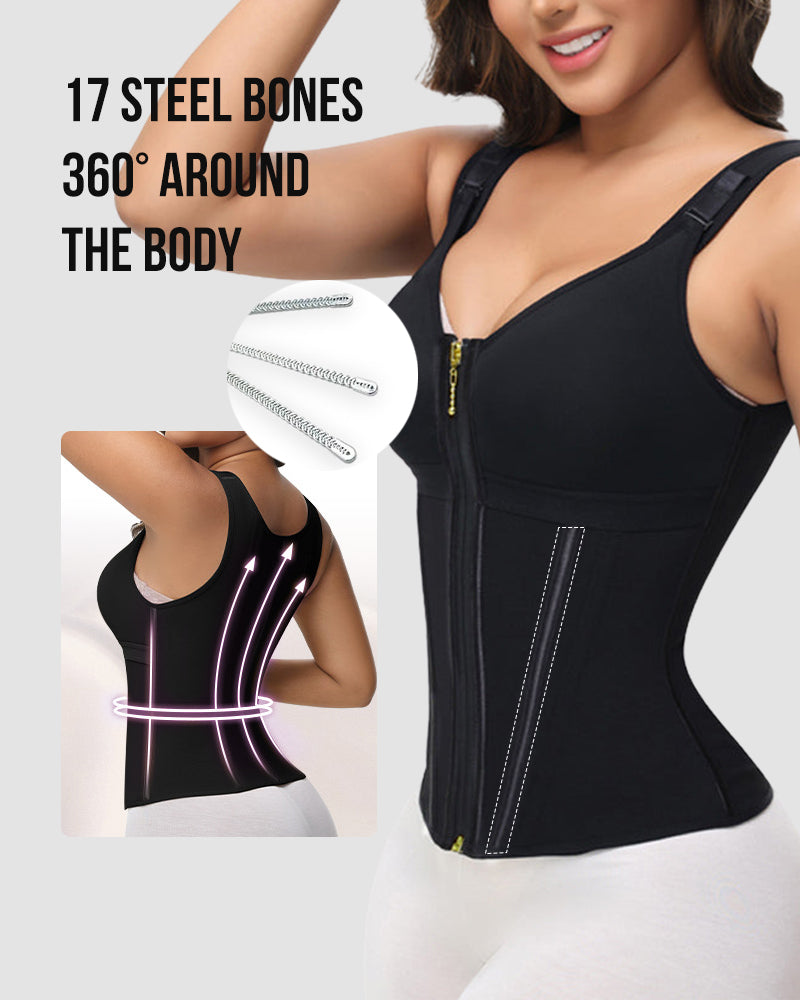 Ultimate Double-Layer Tummy Control Waist Shaper Girdle with Built-in Bra