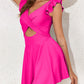 Elegant Ruffle Sleeve Cross Front Swimsuit Dress - Versatile Beach Pool Wear