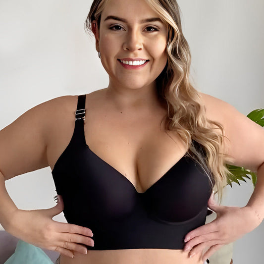 SheCurve® Ultimate Full-Coverage Back Smoothing Comfort Bra - Wireless Support Black