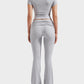 Women's Ultra-Soft 2-Piece Stretch Lounge Set: Comfy Top & Flare Pants
