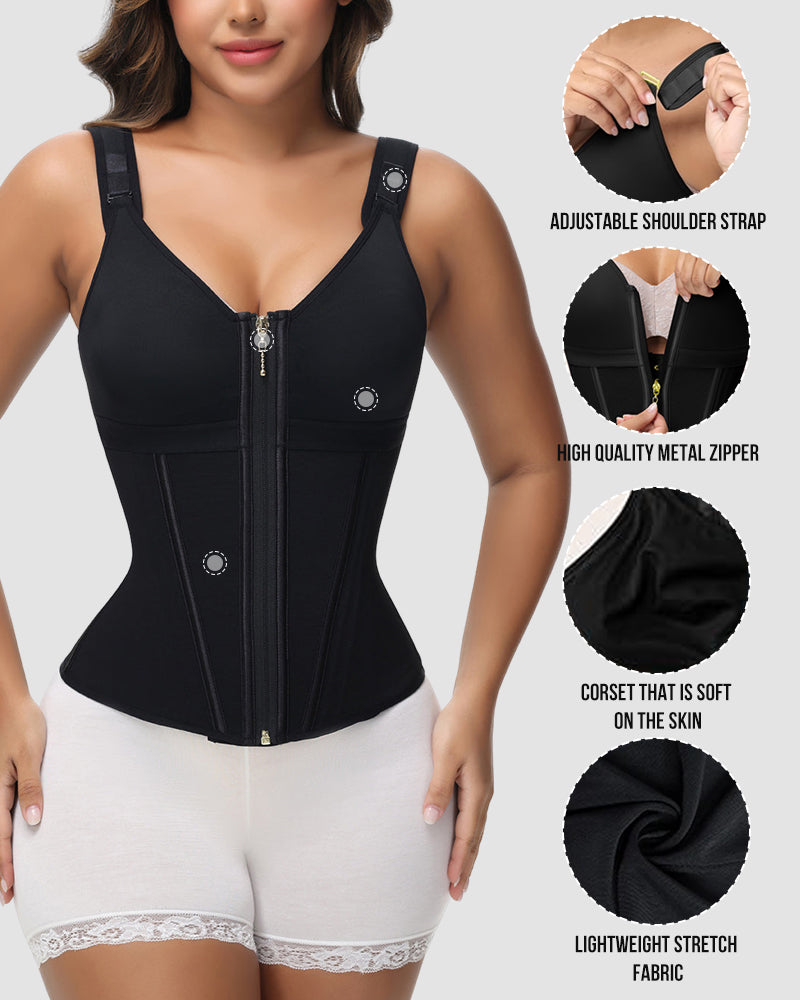 Ultimate Double-Layer Tummy Control Waist Shaper Girdle with Built-in Bra