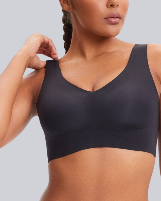 Wireless Back Smoothing V-Neck Seamless Tank Bra with Comfort Support