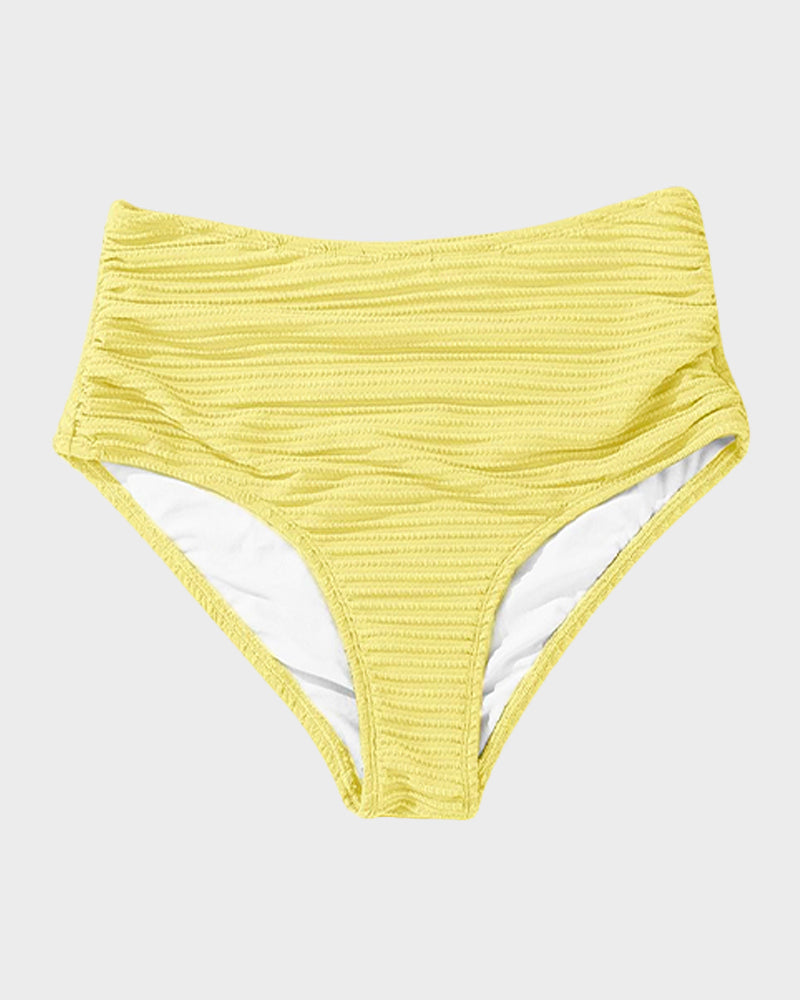 Chic Textured Knot-Front High-Waisted Bikini Set for Women