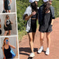 Women's Athletic Sleeveless Mini Dress with Built-In Shorts and Pockets
