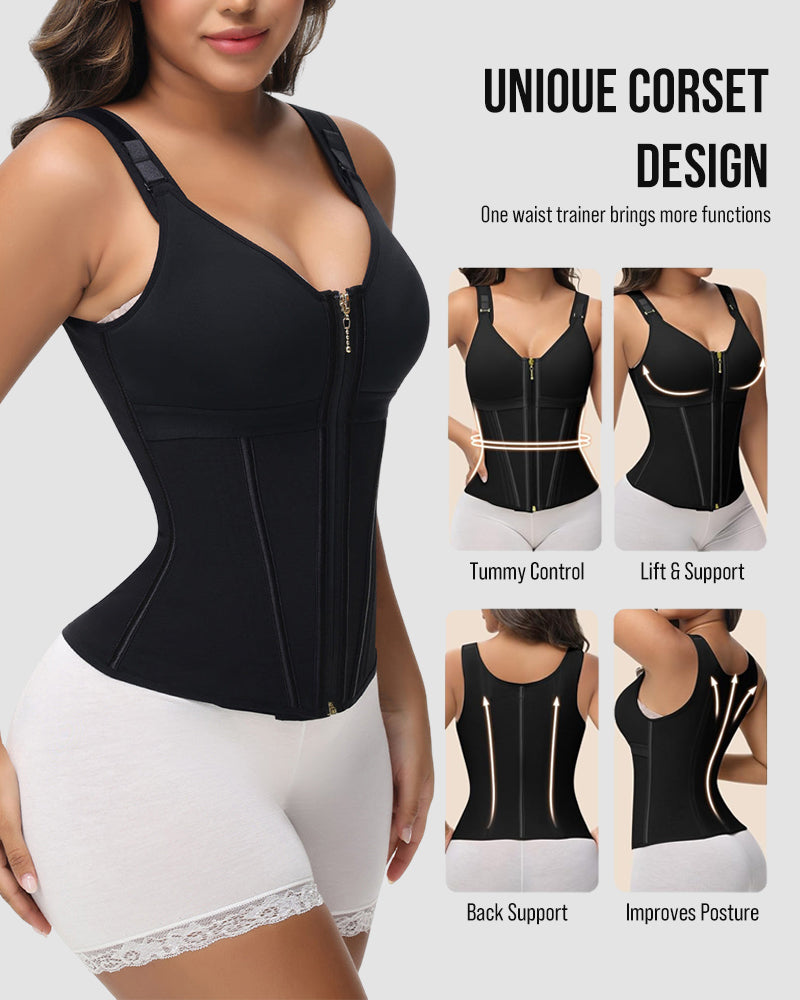 Ultimate Double-Layer Tummy Control Waist Shaper Girdle with Built-in Bra