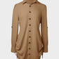 Chic SheCurve Long Sleeve Button-Down Drawstring Shirt Dress – Adjustable Hem, Comfortable
