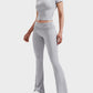 Women's Ultra-Soft 2-Piece Stretch Lounge Set: Comfy Top & Flare Pants
