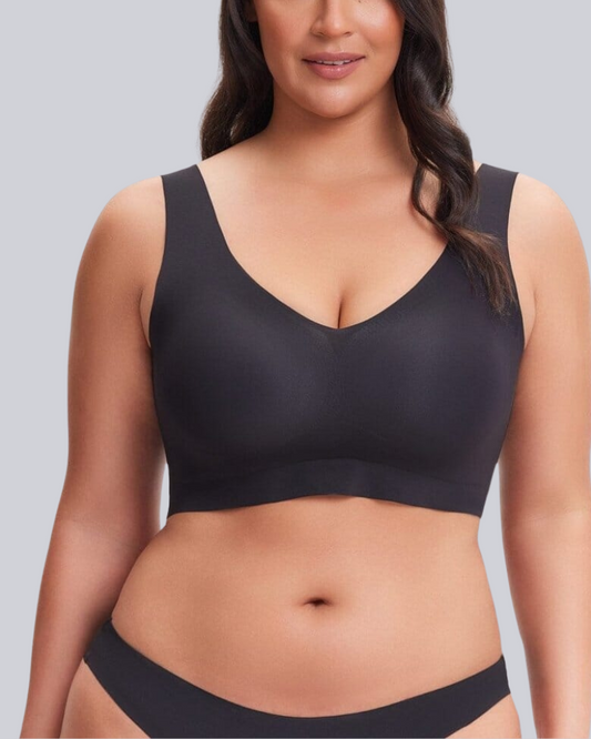 Wireless Back Smoothing V-Neck Seamless Tank Bra with Comfort Support