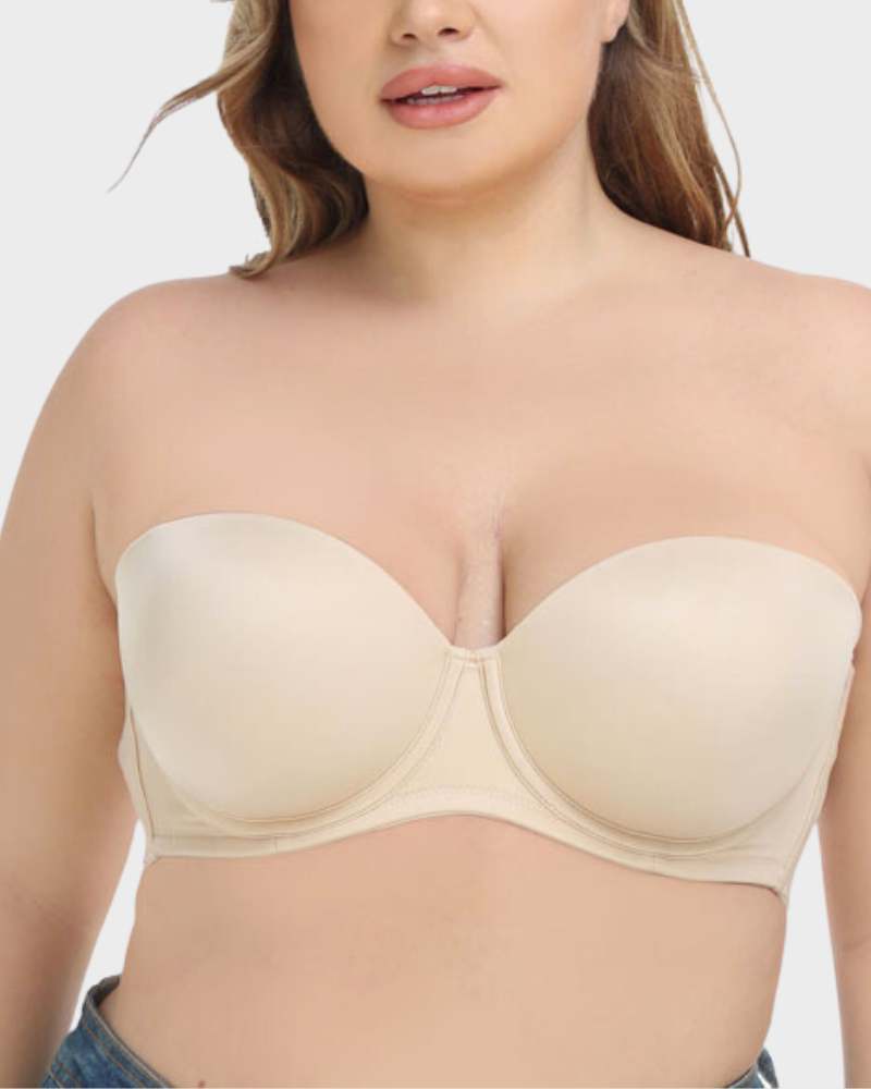Versatile Underwire Bandeau Bra with Removable Straps for Seamless Support