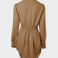 Chic SheCurve Long Sleeve Button-Down Drawstring Shirt Dress – Adjustable Hem, Comfortable