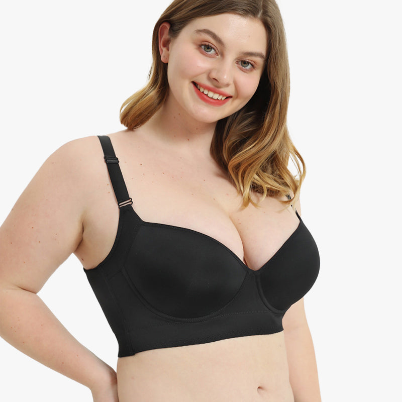 SheCurve® Ultimate Full-Coverage Back Smoothing Comfort Bra - Wireless Support Black