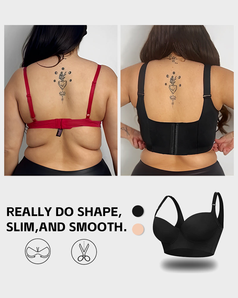 SheCurve Ultimate Lift Back Smoothing Bra 2-Pack: Black & Beige Comfort