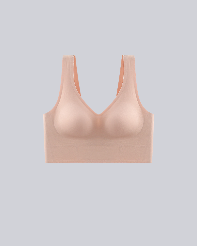 Wireless Back Smoothing V-Neck Seamless Tank Bra with Comfort Support