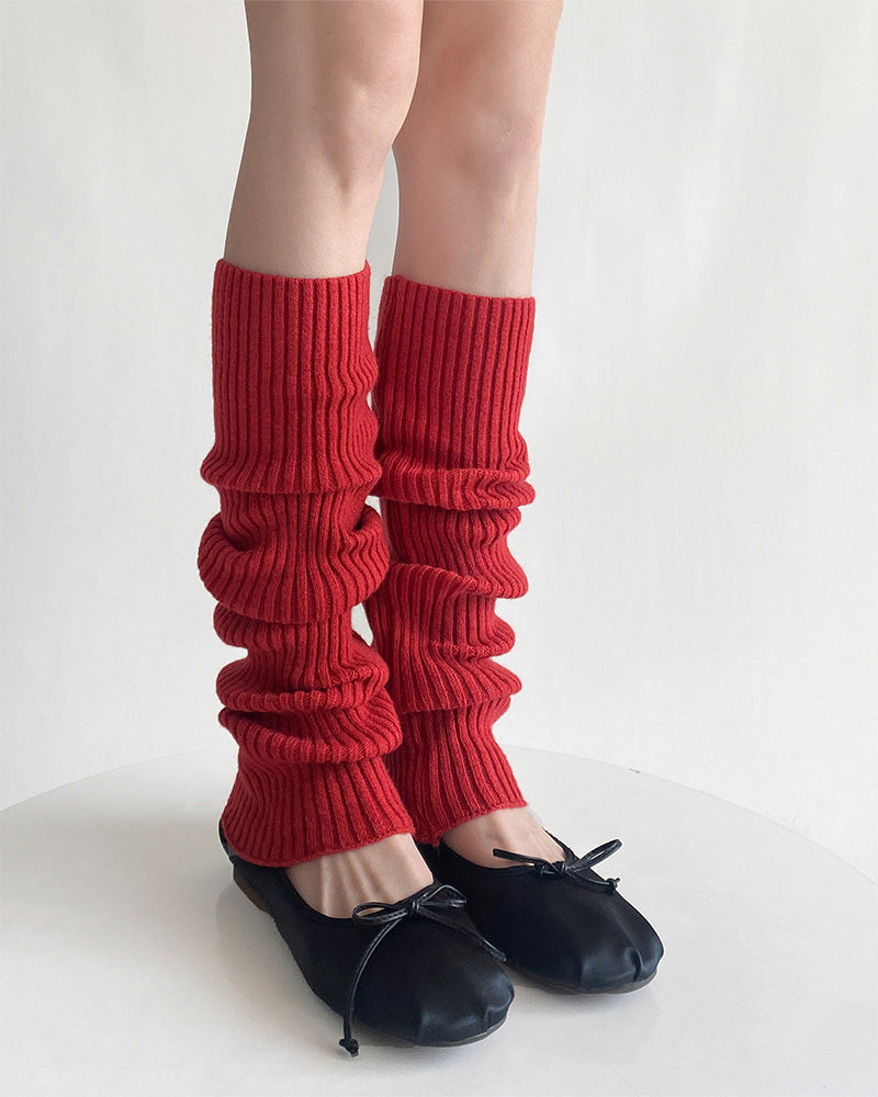 Cozy Ribbed Knit Leg Warmers for Women, Stylish Winter Warmth Accessory