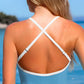 Sleek Deep V Ribbed Cross Back One-Piece Swimsuit for Women