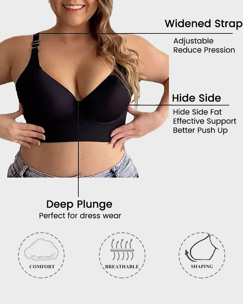 SheCurve Ultimate Lift Back Smoothing Bra 2-Pack: Black & Beige Comfort