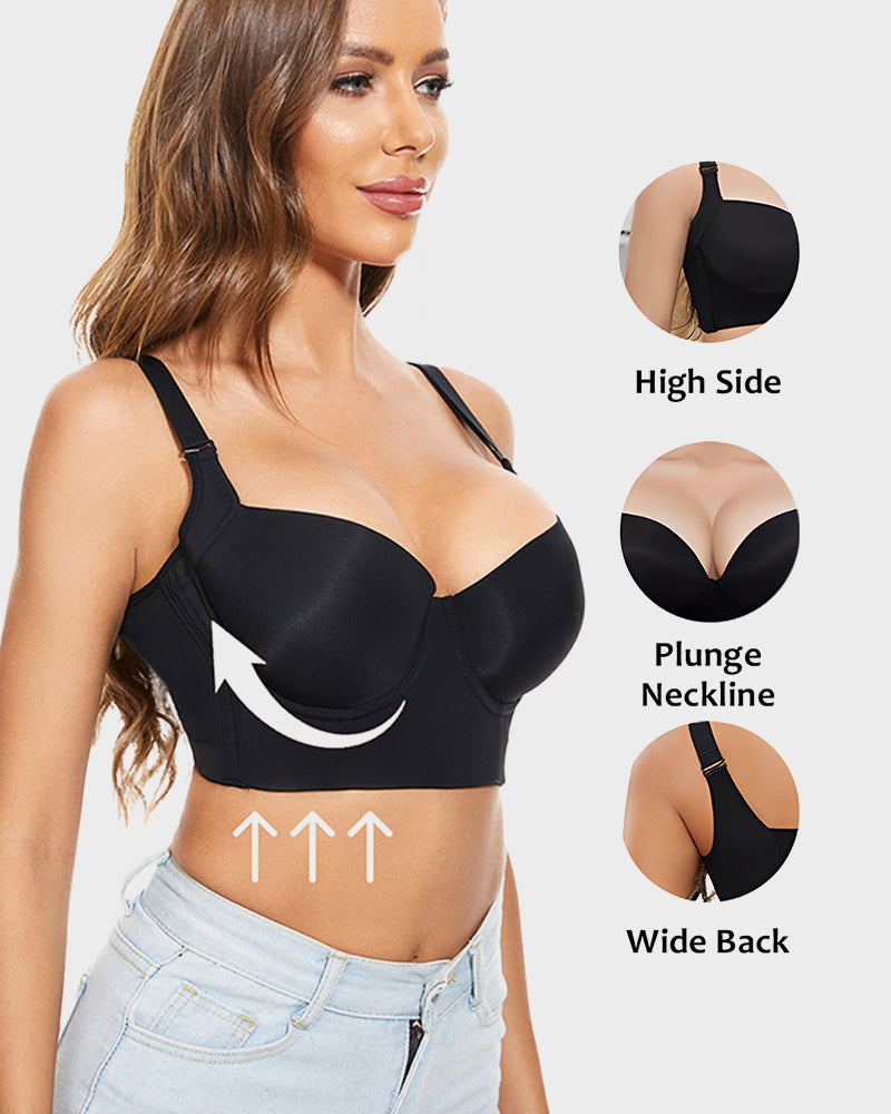 SheCurve Ultimate Lift Back Smoothing Bra 2-Pack: Black & Beige Comfort