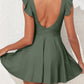 Elegant Ruffle Sleeve Cross Front Swimsuit Dress - Versatile Beach Pool Wear