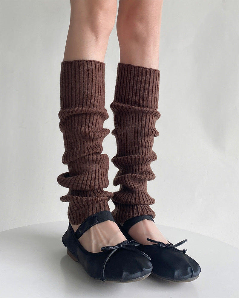 Cozy Ribbed Knit Leg Warmers for Women, Stylish Winter Warmth Accessory