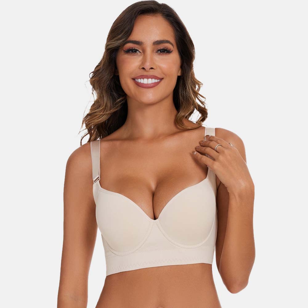 SheCurve® Full-Coverage Wireless Back Smoothing Bra: Ultimate Comfort, White