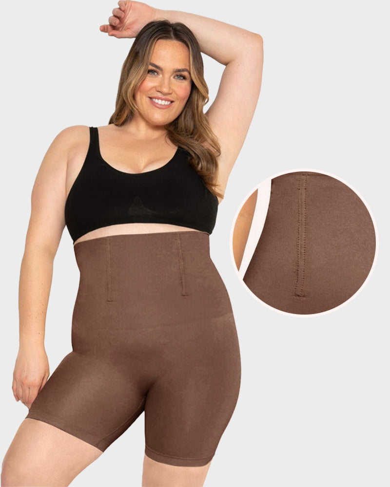 SheCurve® Seamless High-Waist Mid-Thigh Shaping Shorts Tummy Control Smoothing