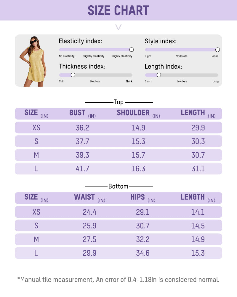 Chic Sleeveless Knit Lounge Set: Relaxed Tank Top & Side-Split Shorts