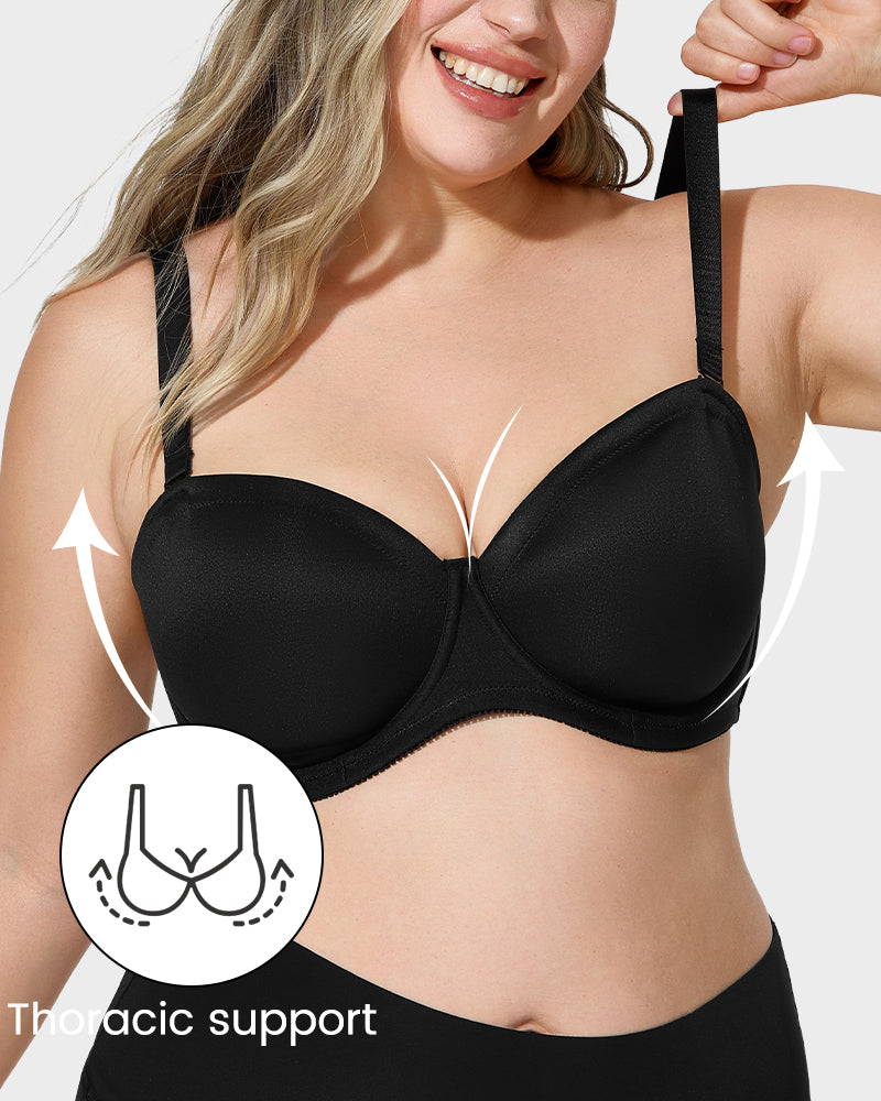 SheCurve Ultimate Comfort Push Up Unlined Bra with Removable Straps
