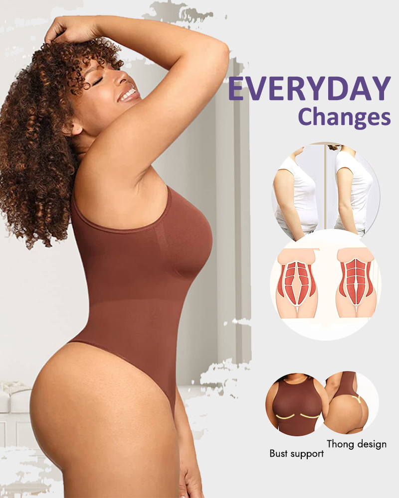 Seamless Crew Neck Sleeveless Sculpting Bodysuit Shapewear for All-Day Comfort