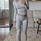 Women's Ultra-Soft 2-Piece Stretch Lounge Set: Comfy Top & Flare Pants