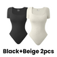 SheCurve® Seamless Square Neck Short Sleeve Snatching Bodysuit: Body-Hugging Shapewear