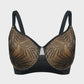 Elegant Leaf Lace Full Coverage Unlined Push-Up Bra for Enhanced Shape