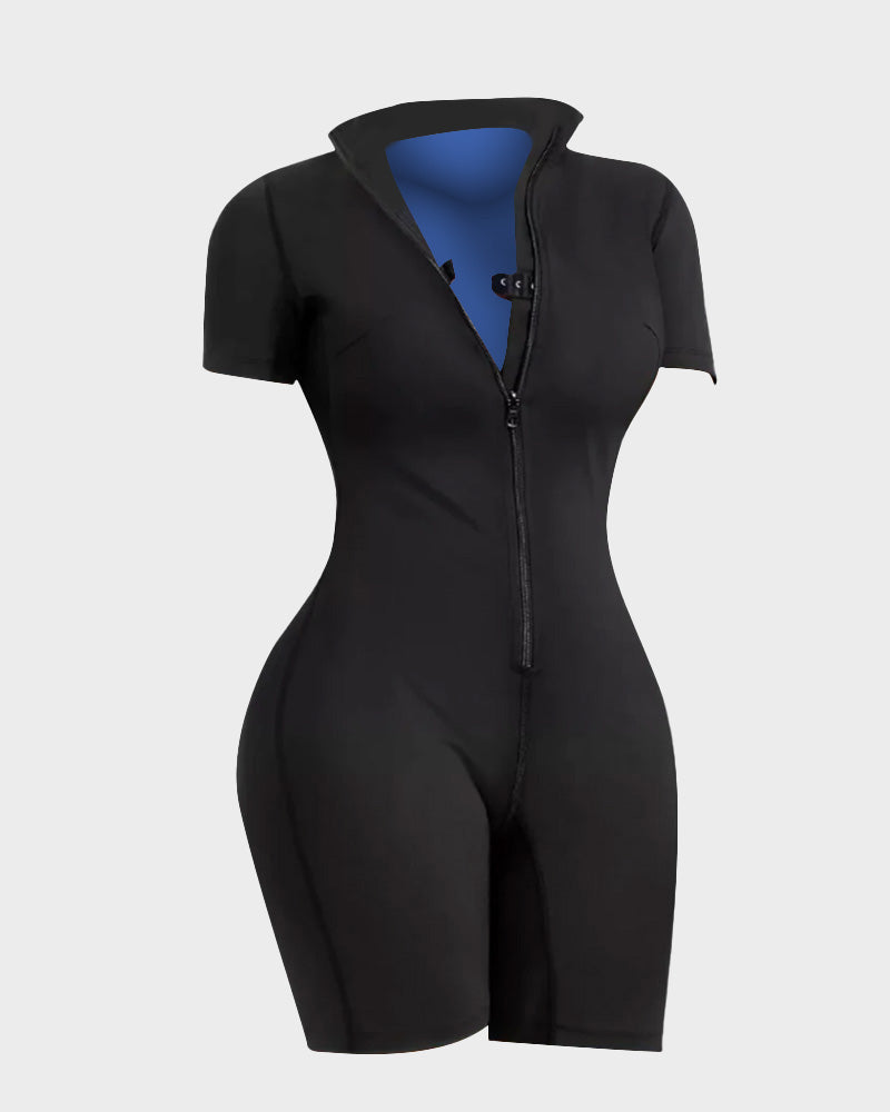 SheCurve Women's Full Body Slimming Sauna Suit Shapewear - Zipper Closure, Sweat Enhancing