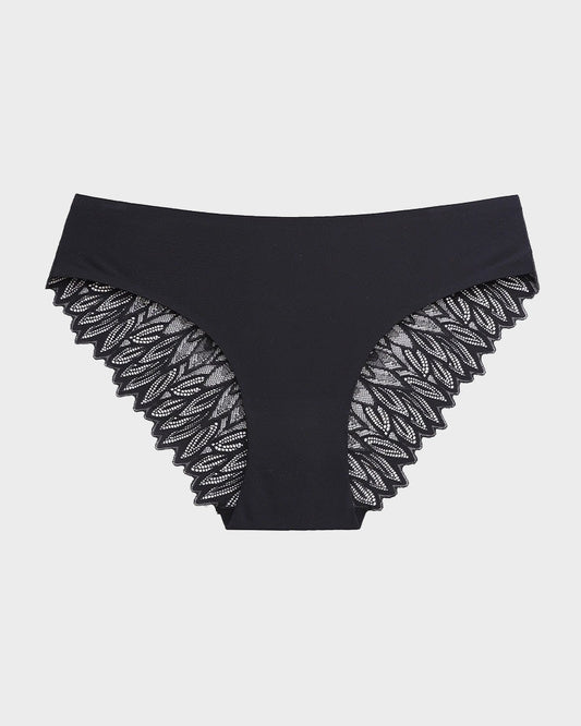 Women's Seamless Lace No Show Cheeky Panties - Soft, Breathable 3-Pack