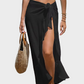 Ruffle Sarong Cover Up Self Tie Wrap Skirt