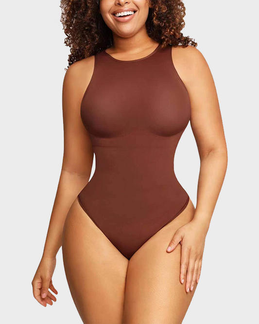 Seamless Crew Neck Sleeveless Sculpting Bodysuit Shapewear for All-Day Comfort
